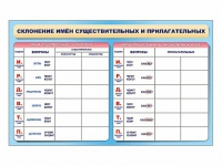 Фрагмент (демонстрационный) маркерный (двухсторонний) "Склонение имен существительных и прилагательных" - «globural.ru» - Ступино