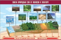 Таблица демонстрационная "Смена природных зон от полюсов к экватору" (винил 70x100) - «globural.ru» - Ступино