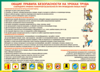 Таблица Общие правила безопасности на уроках труда 1000*1400 винил	  - «globural.ru» - Ступино