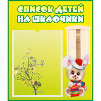 Стенд "Список детей на шкафчики" №11 - «globural.ru» - Ступино
