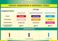 Таблица Окраска индикаторов в различных средах 1000*1400 винил - «globural.ru» - Ступино