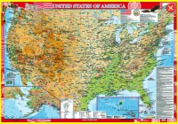 Настенная карта Соединенных Штатов Америки на английском языке (учебная) - «globural.ru» - Ступино